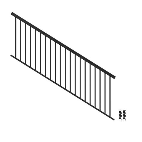 Textured Black Aluminum Baluster Railing Kit Afco 100 Series Level Rail Balusters Breadloaf