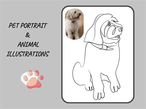 Minimalistic line art illustration, pet portrait, animals drawing | Upwork