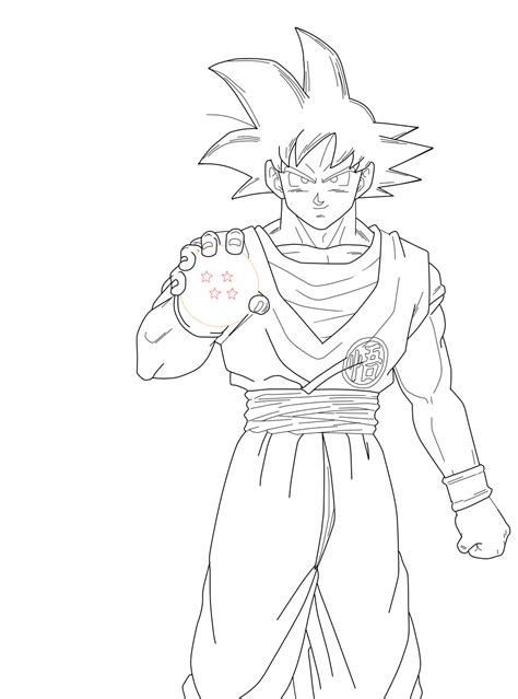 Goku Lineart By Aliensurxx On Deviantart