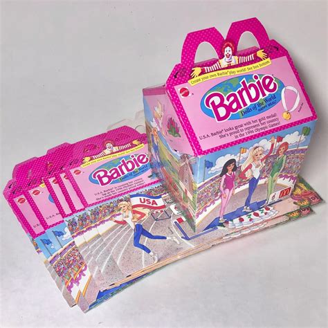 1995 Barbie Mcdonald's Happy Meal Box Barbie Dolls of the World / USA ...