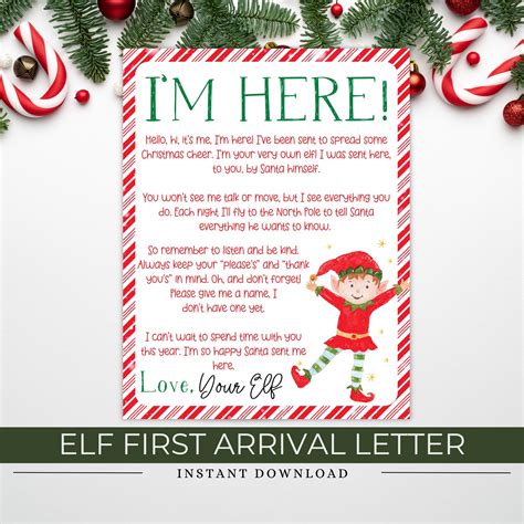 Elf Arrival Letter First Time Elf Arrival Letter Christmas Etsy Ireland