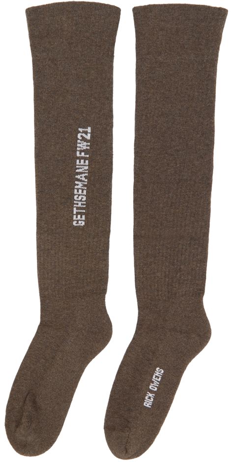 Rick Owens Gray Knee High Socks Rick Owens