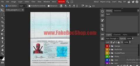 India Passport Template In PSD Format V3 - Fakedocshop