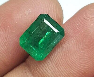 Ct Natural Emerald Zambian Octagon Cut Untreated Rich Green Loose