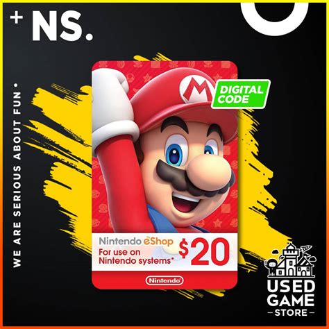 Nintendo Eshop Card 20 USD Digital Code USA Account