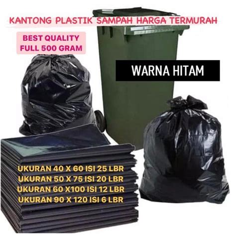 Jual Kantong Plastik Sampah Kresek Sampah Warna Hitam Praktis Trash Bag