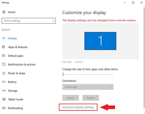 fixed  display settings   changed   remote session