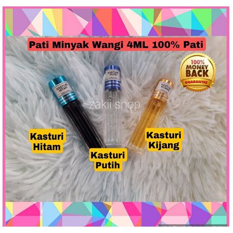 Minyak Wangi Kasturi Kijang Putih Hitam Pati Ml Shopee Malaysia