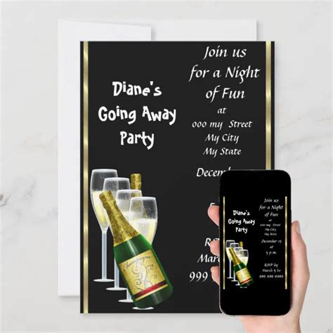 Farewell Party Invitation Card Good Bye Black Zazzle