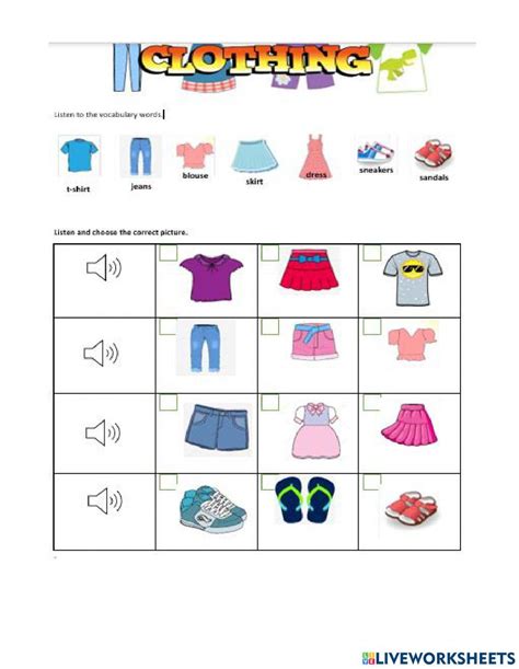 1518024 Clothing Teacher Yulanis Liveworksheets