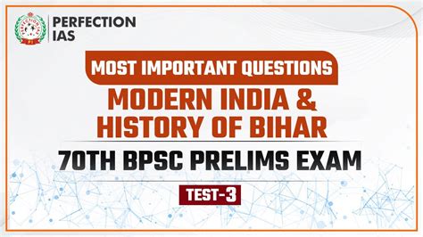 Modern India And History Of Bihar Test Explanation Th Bpsc