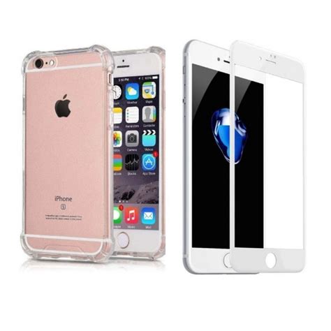 Kit Capa Anti Impacto Pel Vidro 3D Para Iphone 6 Plus 6s Plus Branca