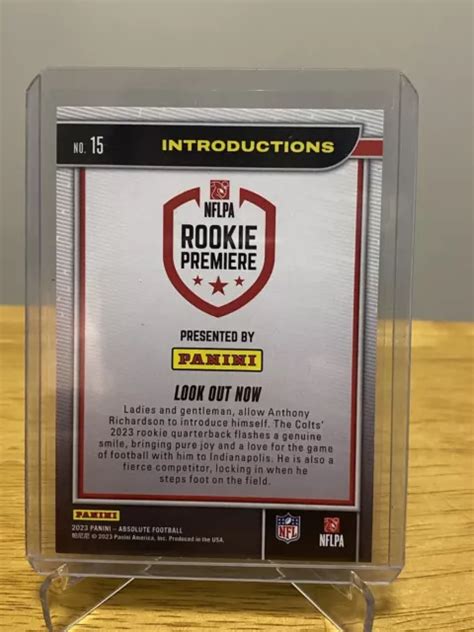 Panini Absolute Anthony Richardson Introductions Rouge Sp