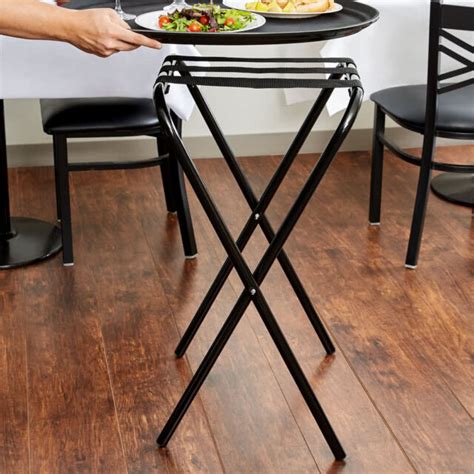 6 Pack Restaurant 36 Tall Black Waitress Waiter Folding Serving Tray Stand New Ebay