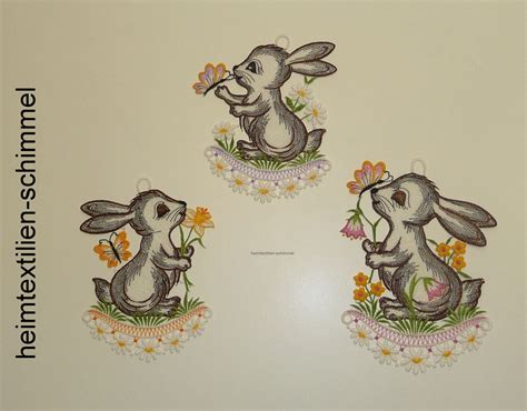 Plauener Spitze Fensterbild Ostern Dekoration Osterhase Tlg