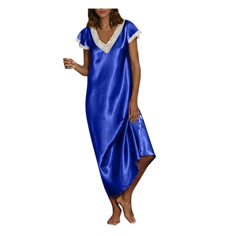 Egnmcr Sleep Gown For Womens Nightshirt Short Sleeve Nightgown Ultra