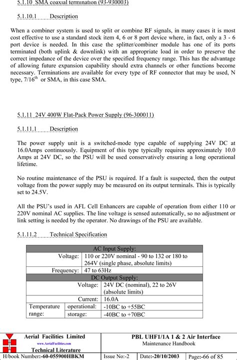 PBE Europe As Axell Wireless 60 0559SERIES UHF Signal Extender User