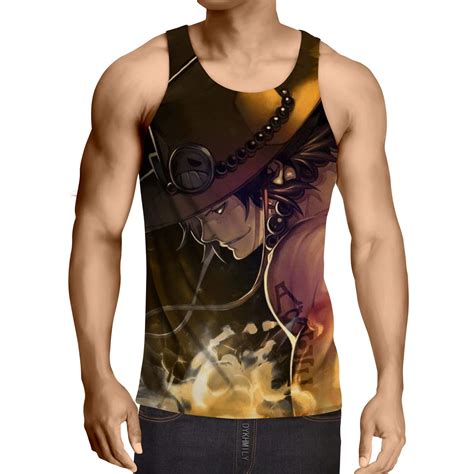 One Piece Awesome Ace Fire Fist Burning Around Tank Top (Kids & Adults)