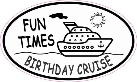 In X In Oval Birthday Cruise Vinyl Sticker