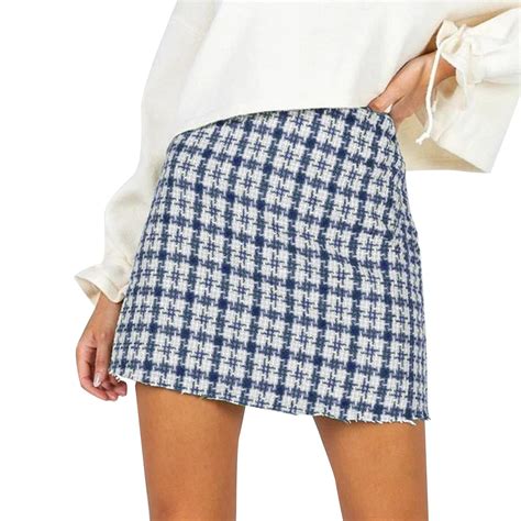 Ploknplq Kilt Plaid Mini Skirt For Women Plaid Mini Length Plaid Skirts For Women Mini Skirt