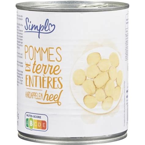 Pommes de terre entières CARREFOUR SIMPL la boite de 530g net égoutté