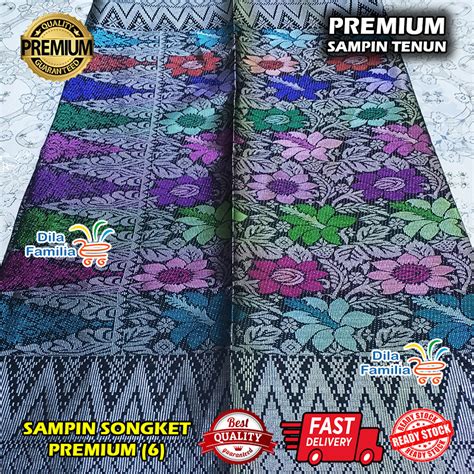 Sampin Nikah Songket Siap Jahit Samping Exclusive Tenun Meter Warna