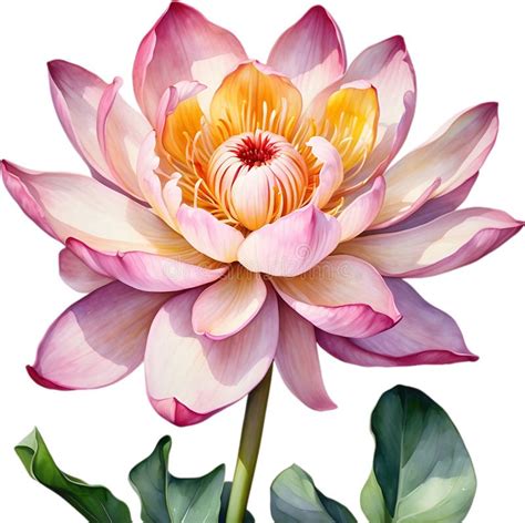 Watercolor Painting Of Brahma Kamal Saussurea Obvallata Flower Ai