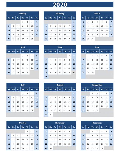 Free 2020 Calendar to Print | 101 Activity