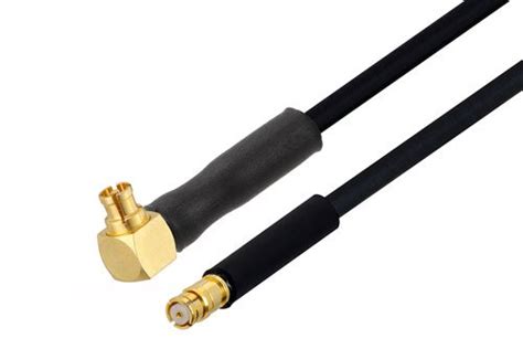 Mini Smp Female Right Angle To Smp Female Cable Using Pe Sr405flj Coax