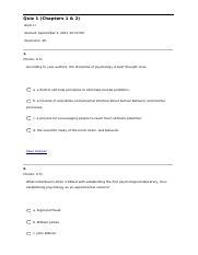 Psyc 100小考一 docx Quiz 1 Chapters 1 2 Aixin Li Started September 2