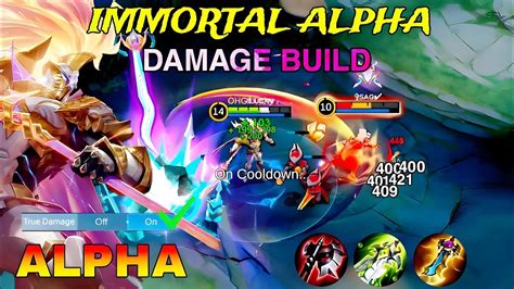 IMMORTAL ALPHA DAMAGE AND LIFESTEAL BUILD MLBB ALPHA HYPER YouTube