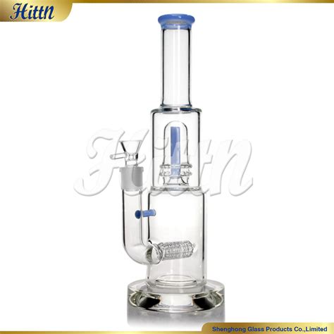 Customized New 14 Inches Big Straight Tube Products Thick Base Smoking Pipe Showerhead And Inline