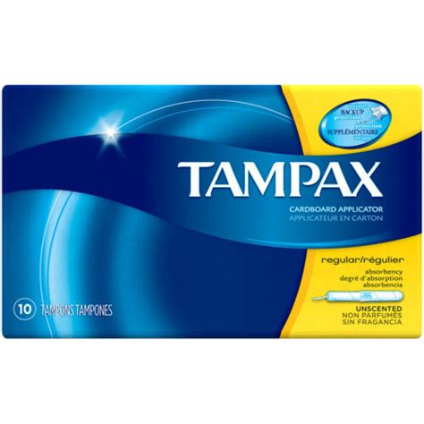 Tampax Tampons Regular Absorbency With Cardboard Applicator 10 Count