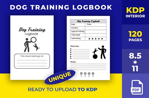 Unique Dog Training Logbook Kdp Interior Graphic By Creative Express