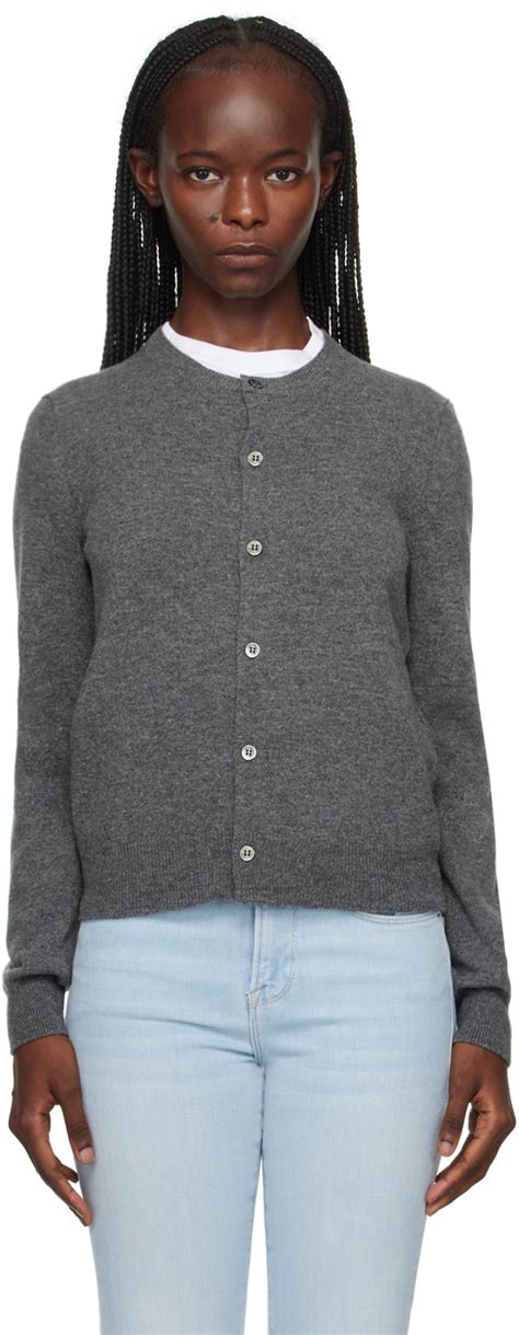 Comme Des Gar Ons Play Gray Invader Edition Cardigan Ssense