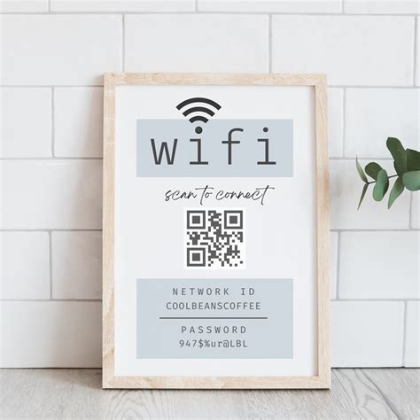 Wifi Qr Code Sign Editable Wi Fi Template 1 Page Sign For Airbnb Qr Wifi Code Be Our Guest