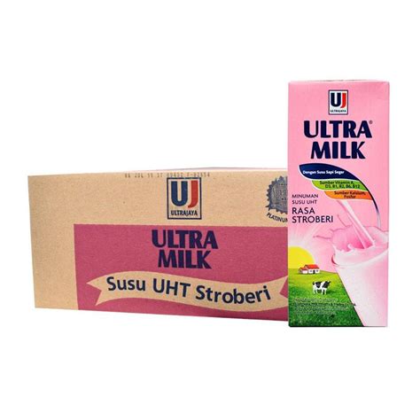 Jual Ultra Milk Strawberry Susu UHT 200 Ml 24 Pcs Dus Di Seller 3F