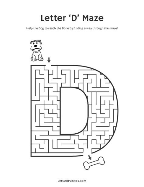 Letter D Maze Printable