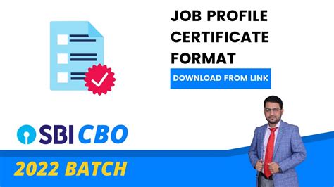 Job Profile Certificate Format For Sbi Cbo Youtube