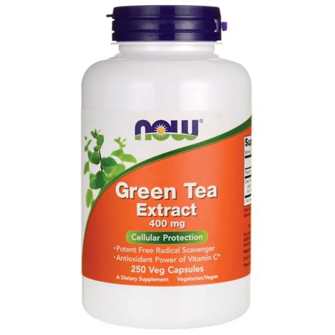 NOW Foods Green Tea Extract 400 Mg 250 Capsules Walmart