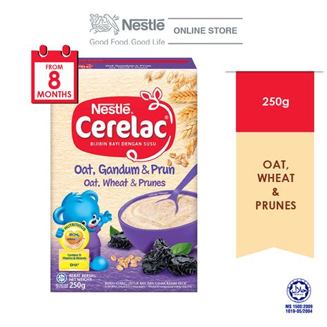 NESTLE CERELAC Oats Wheat Prunes Infant Cereal Box Pack 250g