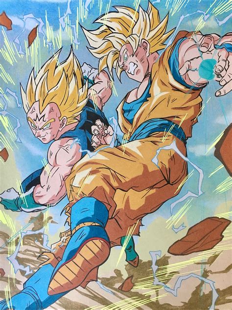 Majin Vegeta Vs Goku Drawings