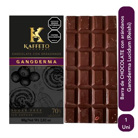 1 Barra de Chocolate con Arándanos y Ganoderma Lucidum Kaffeto Gourmet