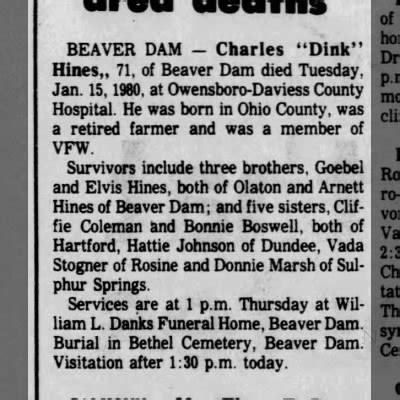 Obituary For Charles Hines Aged 71 Newspapers