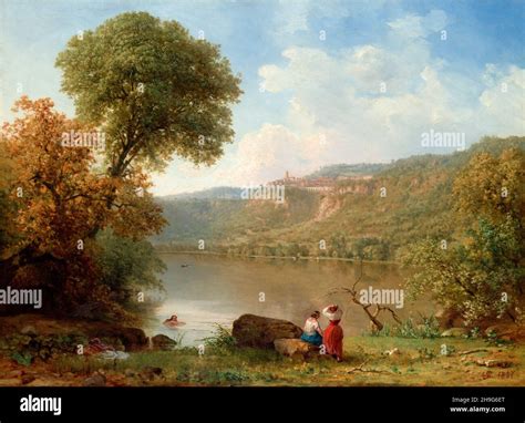 George Inness, Lake Nemi, landscape painting, 1857 Stock Photo - Alamy