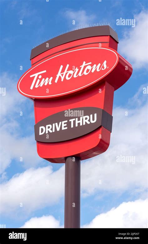 Tim Hortons Drive Thru Restaurant Sign The Galleries Retail Park