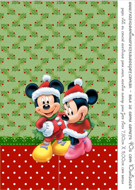 Natal Mickey E Minnie Kit Completo Molduras Para Convites