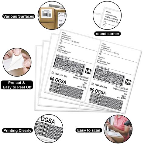 Snapklik Labelmore X Half Sheet Self Adhesive Shipping