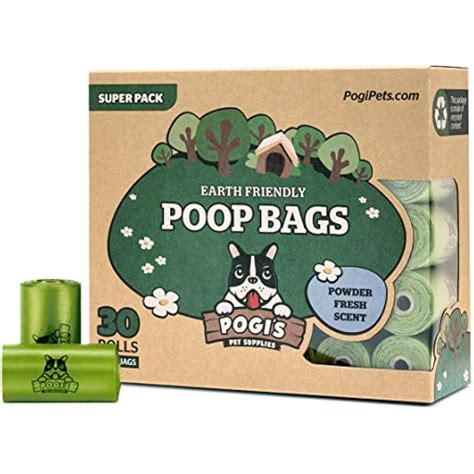 Pogis Poop Bags 30 Rolls 450 Dog Bagsscented Leak Proof Earth