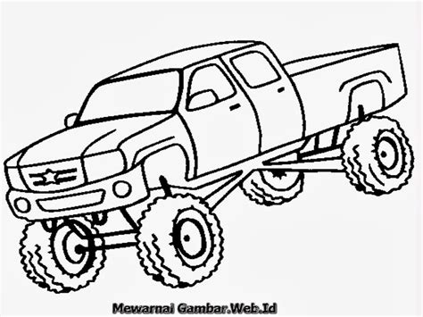 Gambar Mewarnai Mobil Truk Monster | Mewarnai Gambar